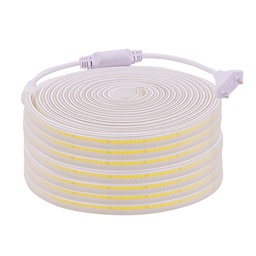 Ruban LED de type COB, voltage de 220V, puissance de 9.3W/M / indice de protection IP65 / Température de couleur 3000K Blanc Chaud