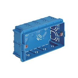 4-module flush mounting box, (Glow Wire 650 °C), for masonry walls, light blue





