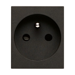 SICURY 2P+T 16 A 250 V~ socket outlet, French standard, black - 2 modules
