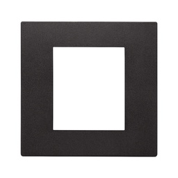 2-module cover plate, technopolymer, black