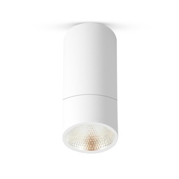 Spot Led Cylindrique Blanc Etanche apparent en aluminium avec une lampe LED E27 / MAX.24W / IP65